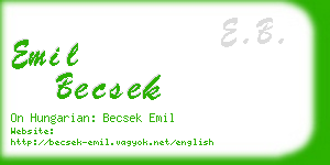 emil becsek business card